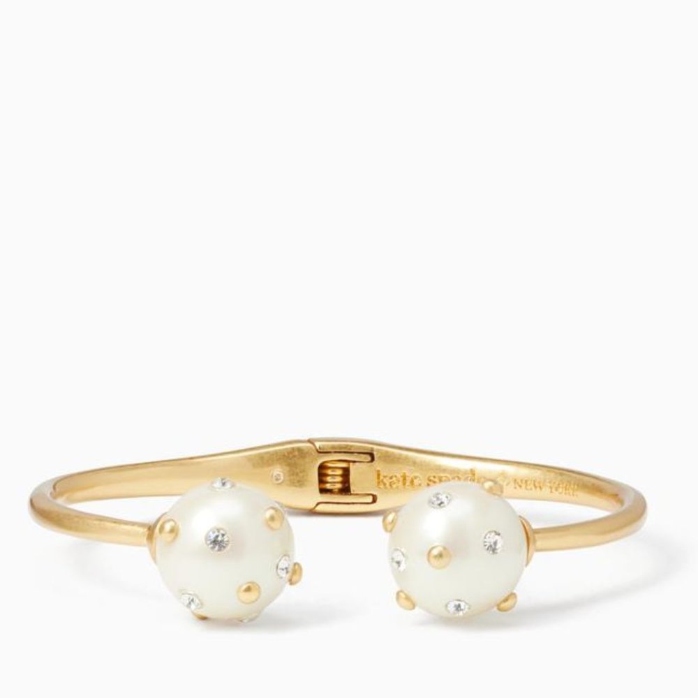 NEW Kate Spade Pearl Bauble Open Hinged Cuff